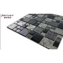 china brush aluminium strip glass stone mosaic tile pattern